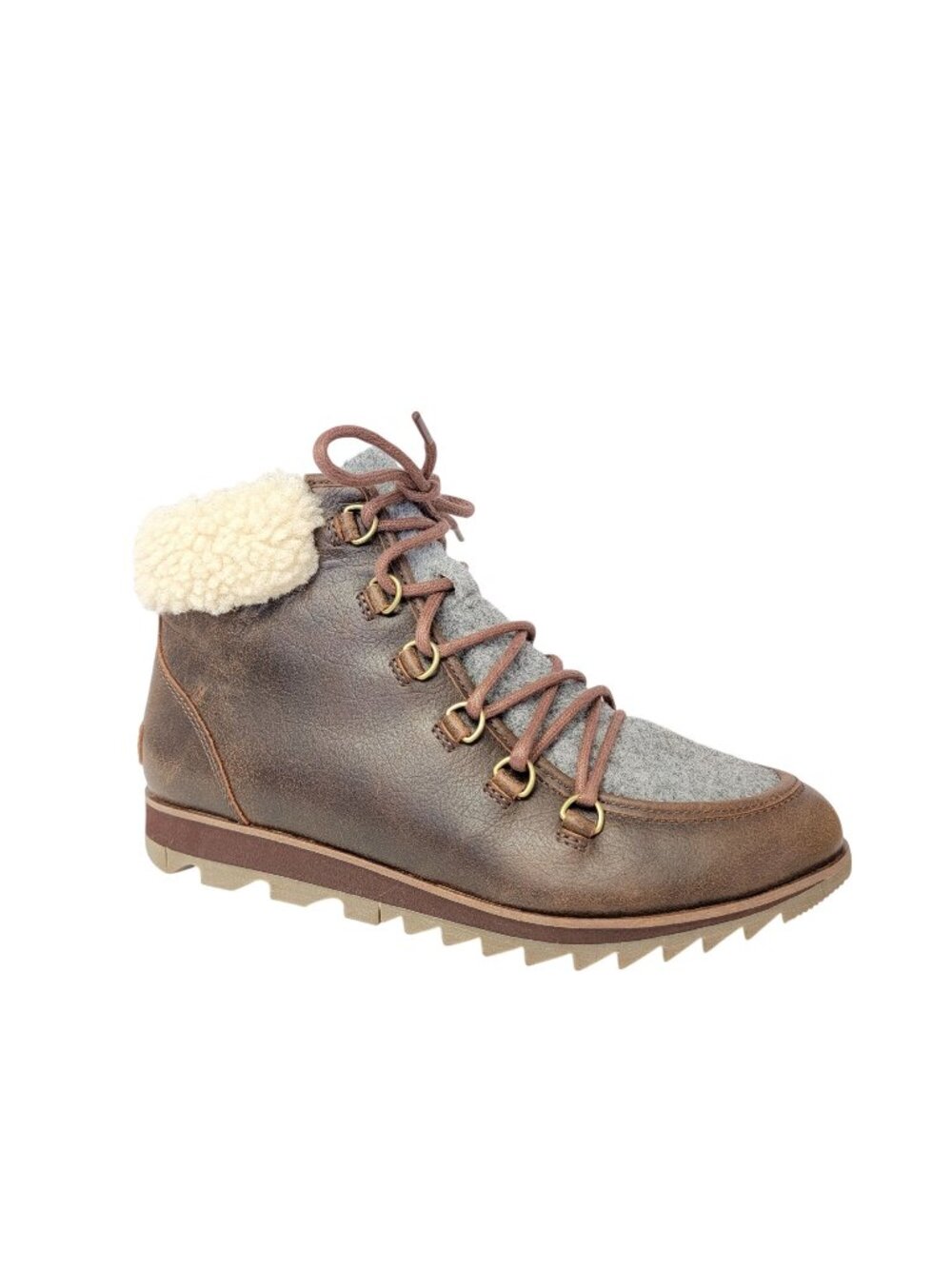 NEW Sorel Harlow Lace Up Cozy Boots Brown Outdoors Gorpcore Rugged Womens 9